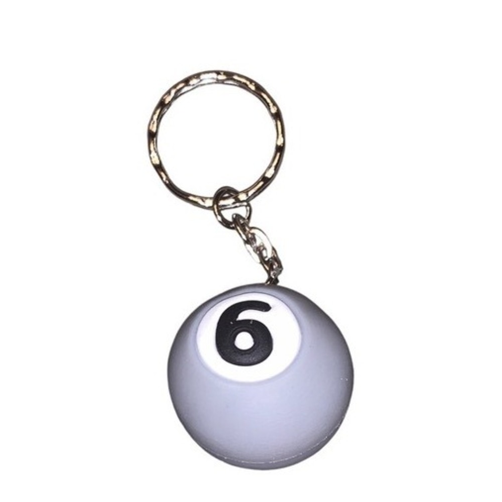 Billiard Ball Keychain Number 6 Pool Keyring Novelty Key‎ Chain Men